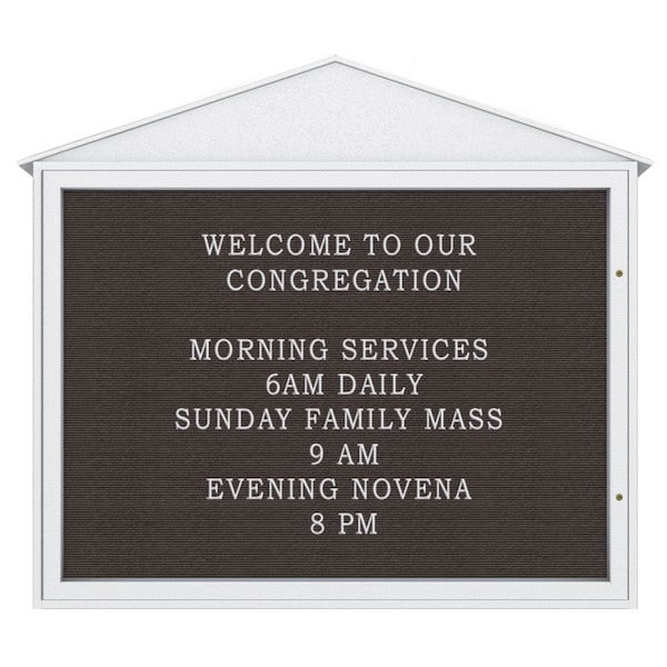 United Visual Products Indoor Enclosed Combo Board, 72"x36", Brnz Frame/Wht Porc & Medium Grey UVCB7236BZ-WHTPORC-MEDGRY - main